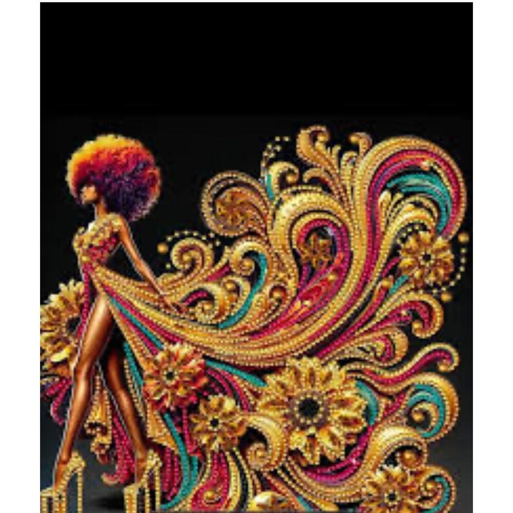 Diamond art kits for adults exquisite brown lady in long gown 11.8x11.8 inches